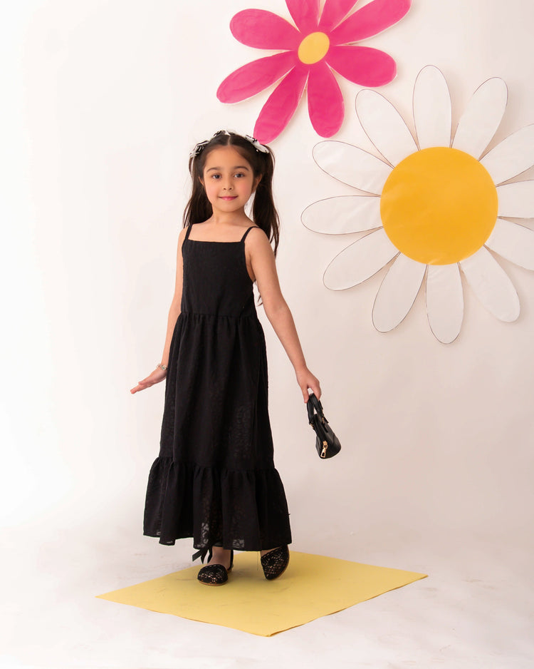 Black textured dress