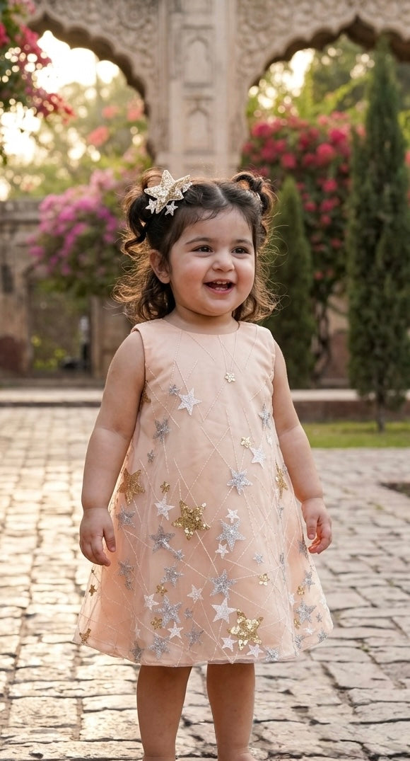 Peach midi Dress