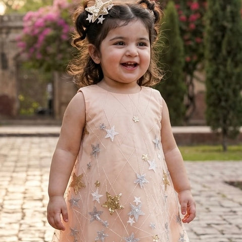 Peach midi Dress