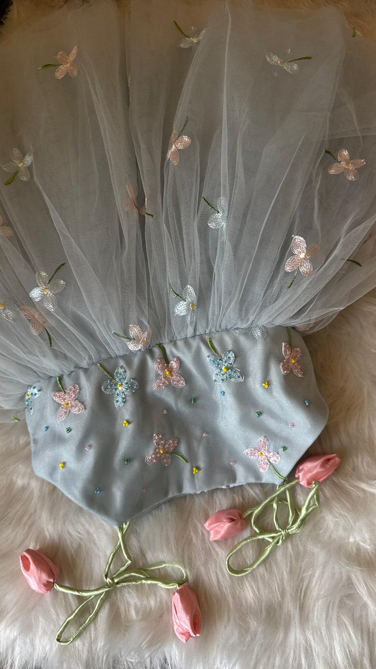Tulip Blue Romper