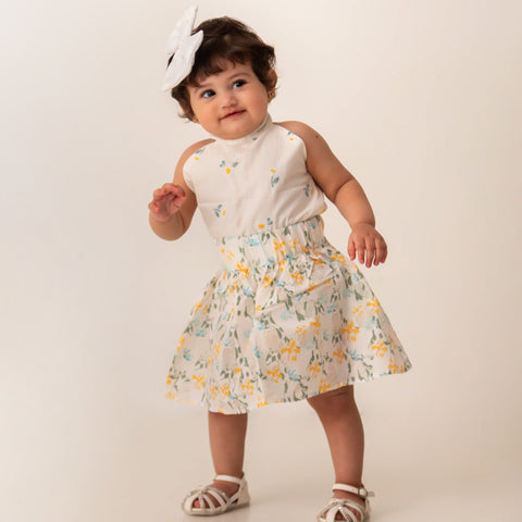 The Tulip Emb Skirt set