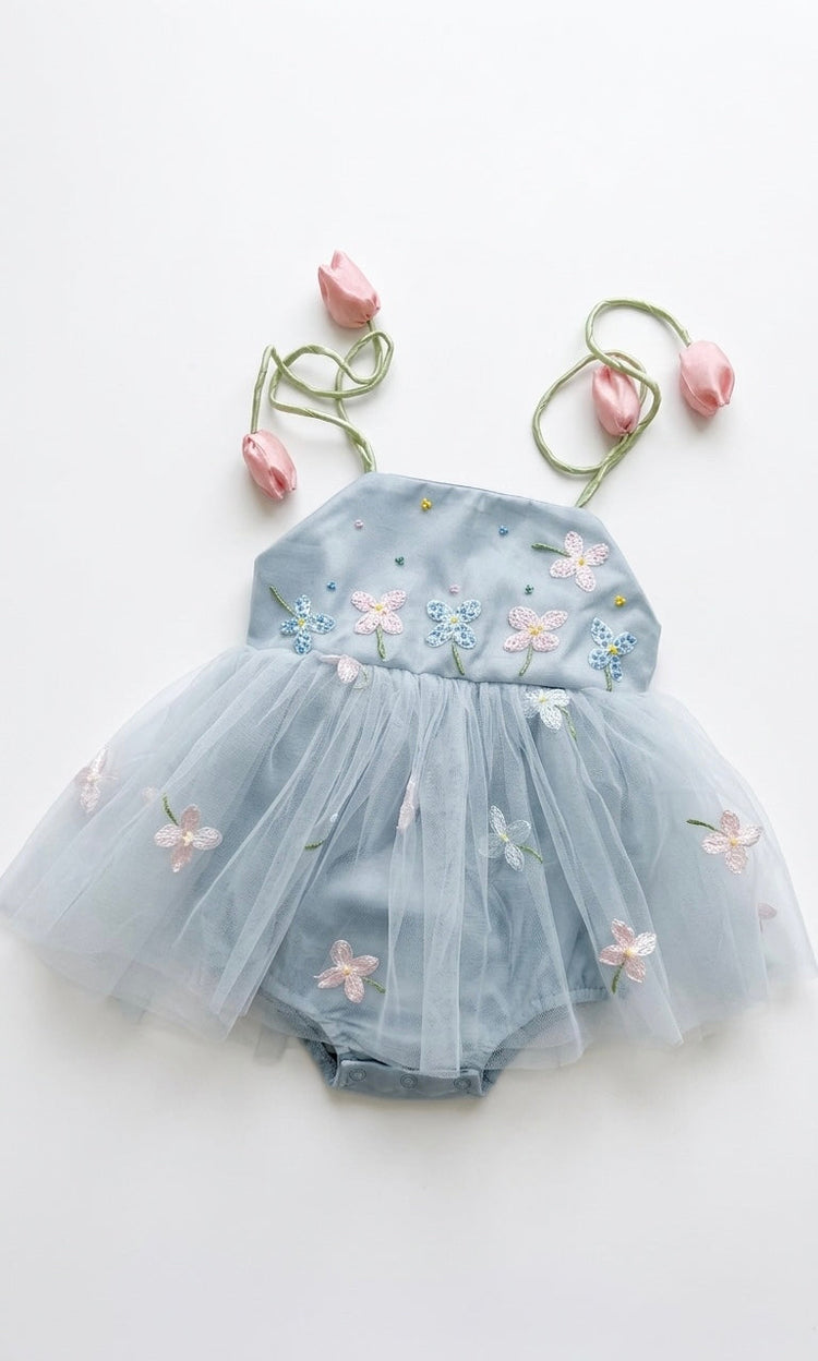 Tulip Blue Romper