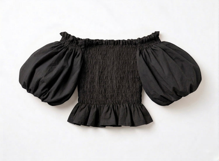 Gathered top Black