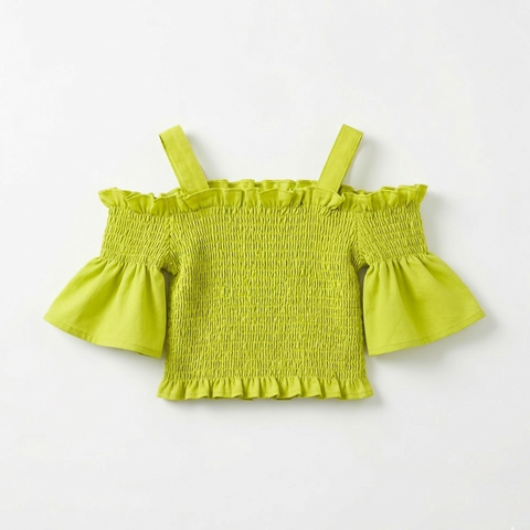 Gathered top green