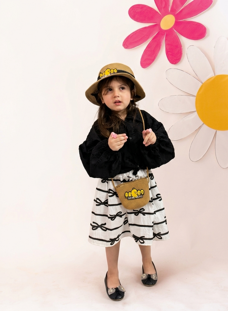 The Bows Black skirt set