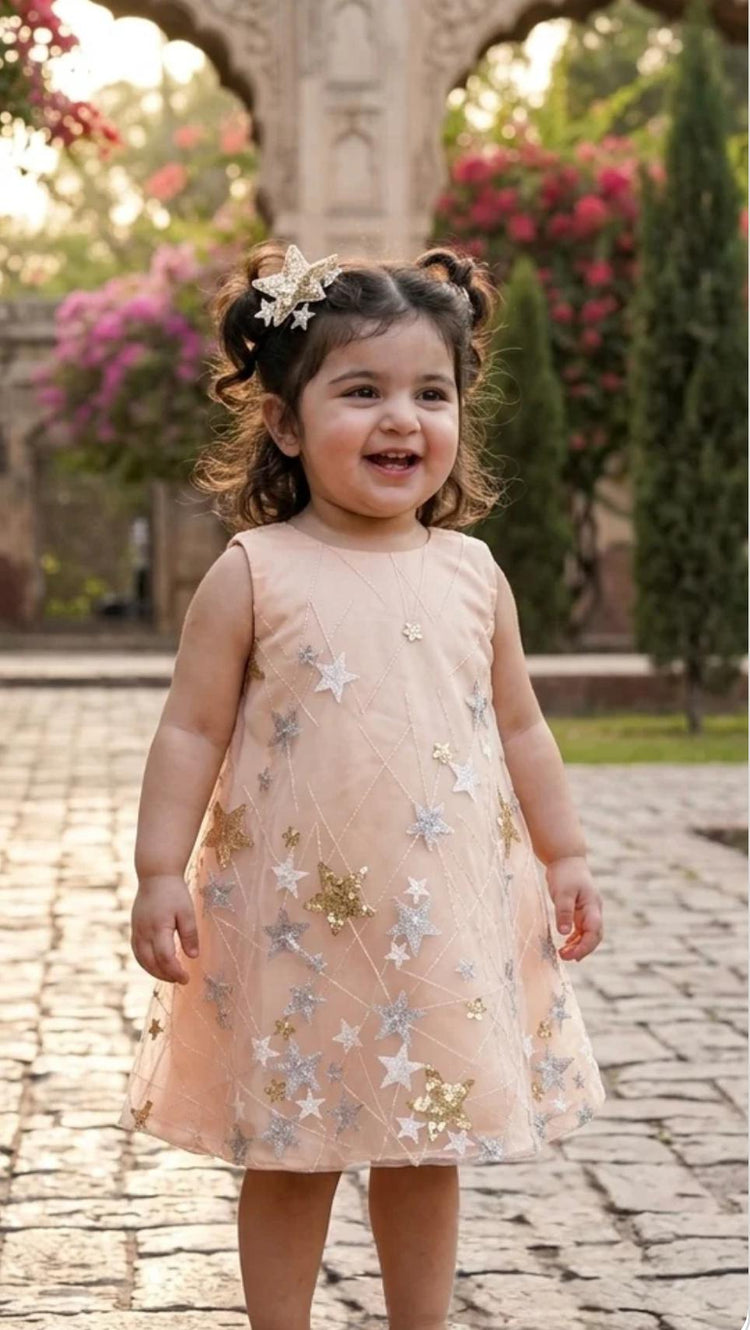 Peach midi dress