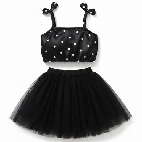 Polka Black skirt set