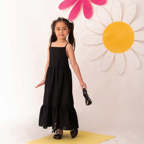 Black textured dress