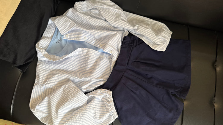 Linning Blue Shorts Set
