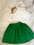 Green Chikankari Skirt set