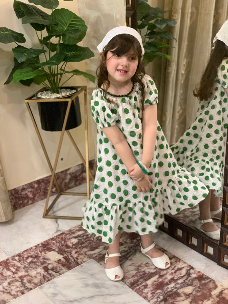 The Polka Green midi frock