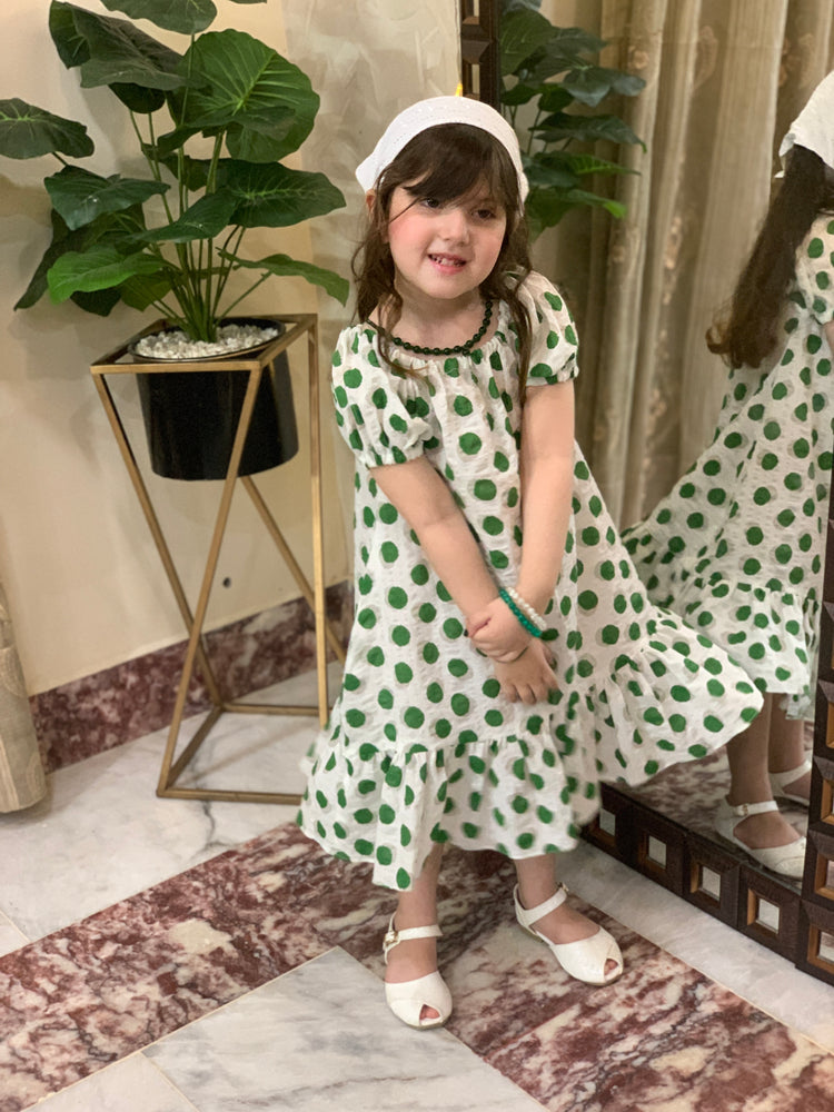 The Polka Green midi frock