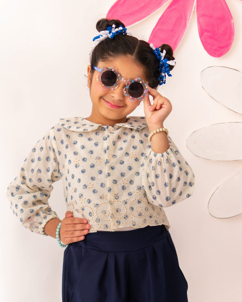 Blue Donut chikankari top