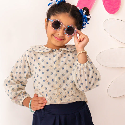 Blue Donut chikankari top
