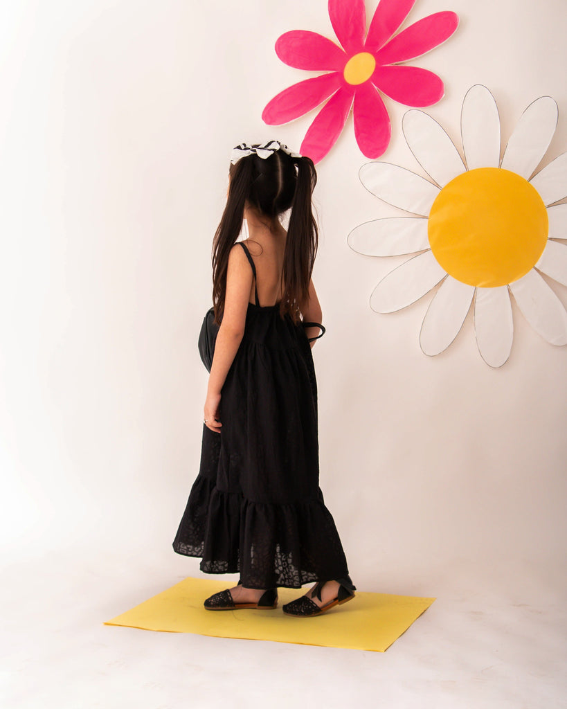 Black textured dress