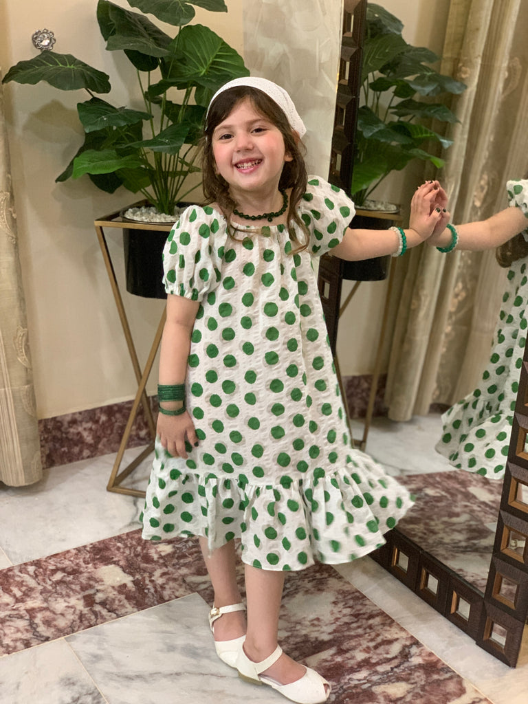 The Polka Green midi frock