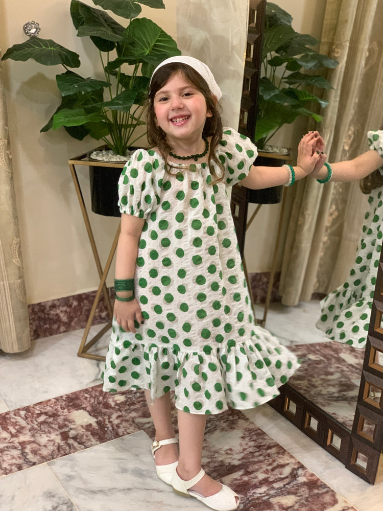 The Polka Green midi frock