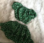 The green Stone Skirt set