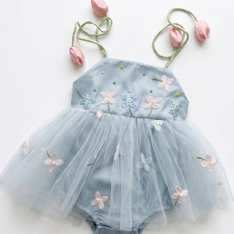 Tulip Blue Romper