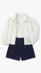 The Bluey white chikankari shorts