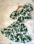 Floral greeny Skirt set