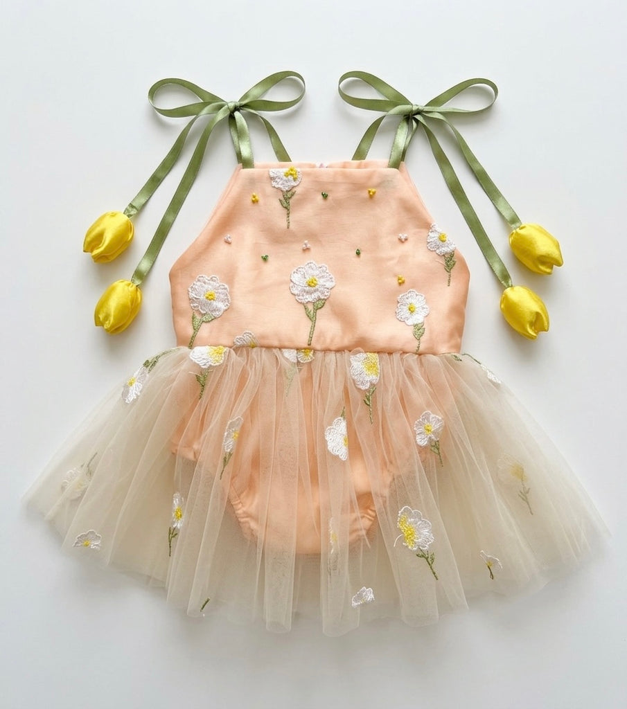 Tulip peach Romper