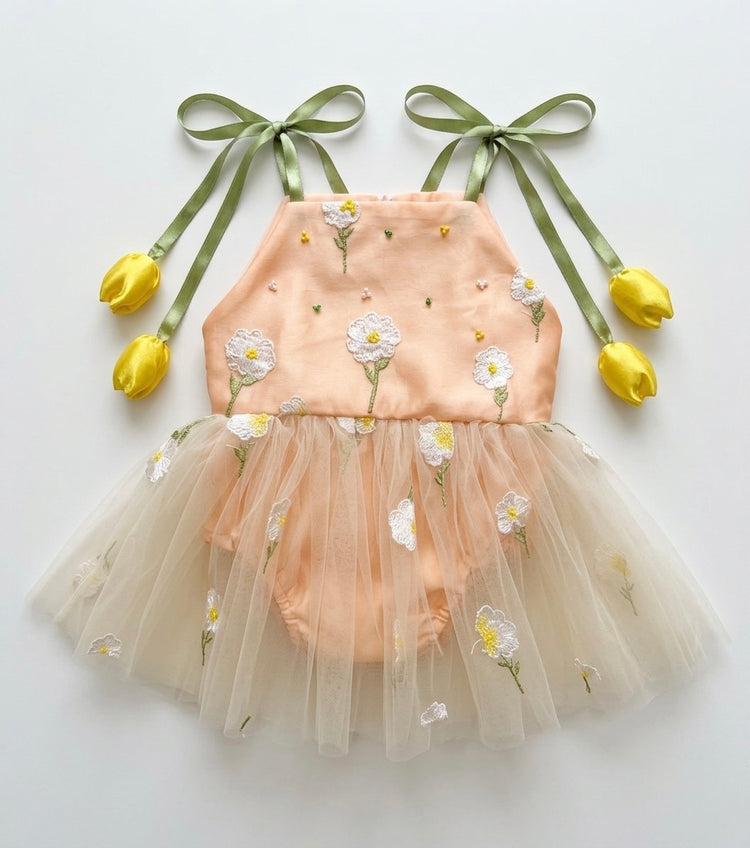 Tulip peach Romper
