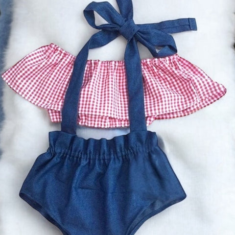 Bluey red shorts set
