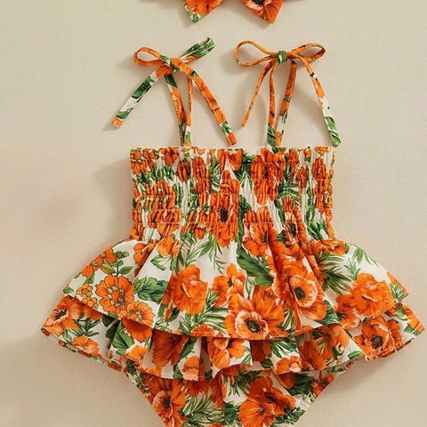 Naranj Peonies Romper