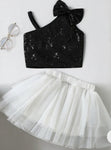 Black o white skirt set