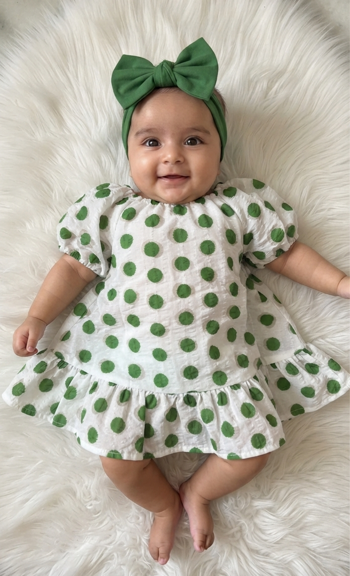 The Polka Green midi frock