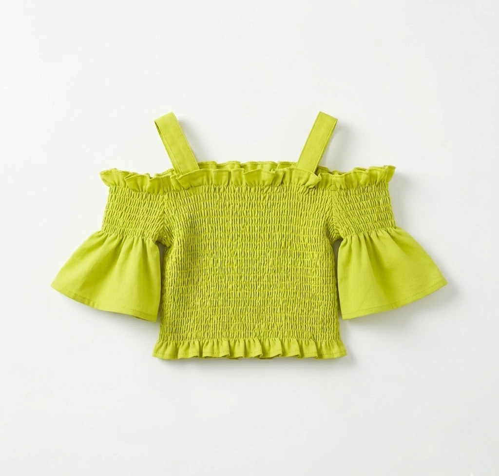 Gathered top green