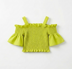Gathered top green