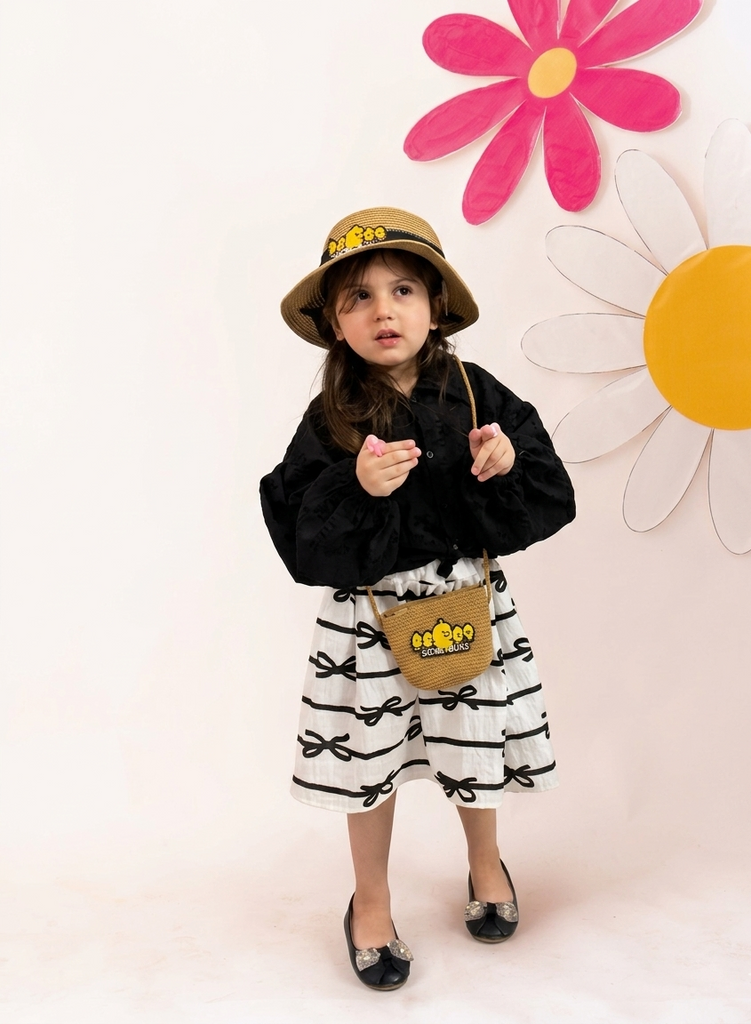 The Bows Black skirt set