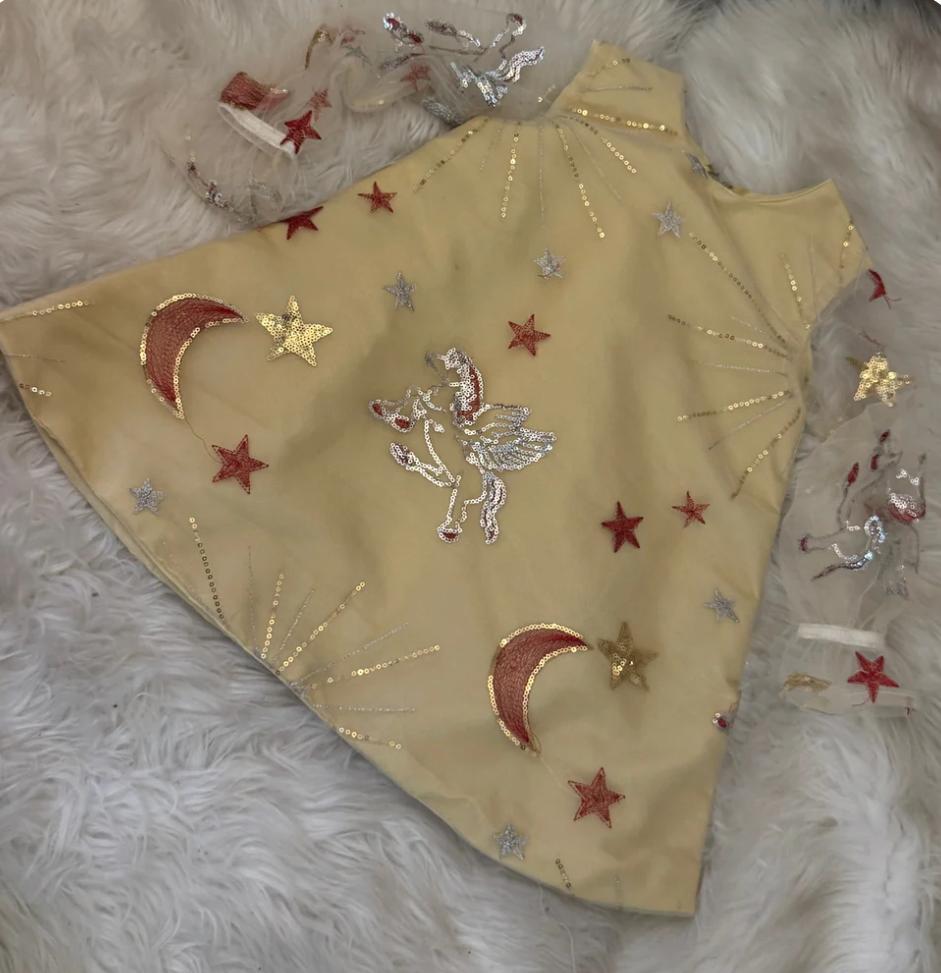Gold midi dress