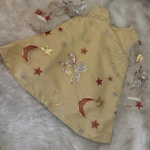 Gold midi dress