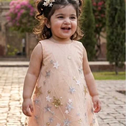 Peach midi dress