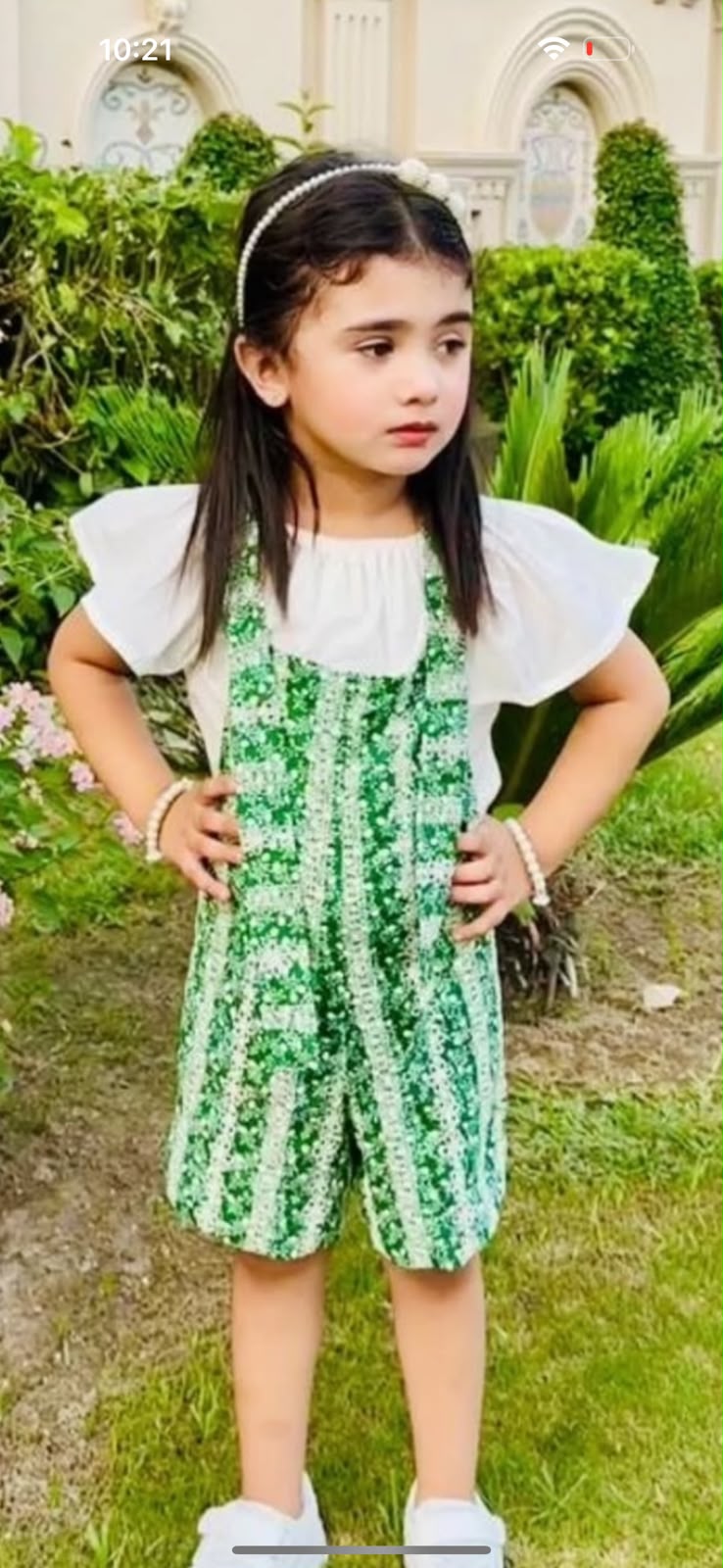 Green chikankari jumpsuit