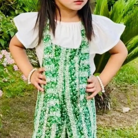 Green chikankari jumpsuit